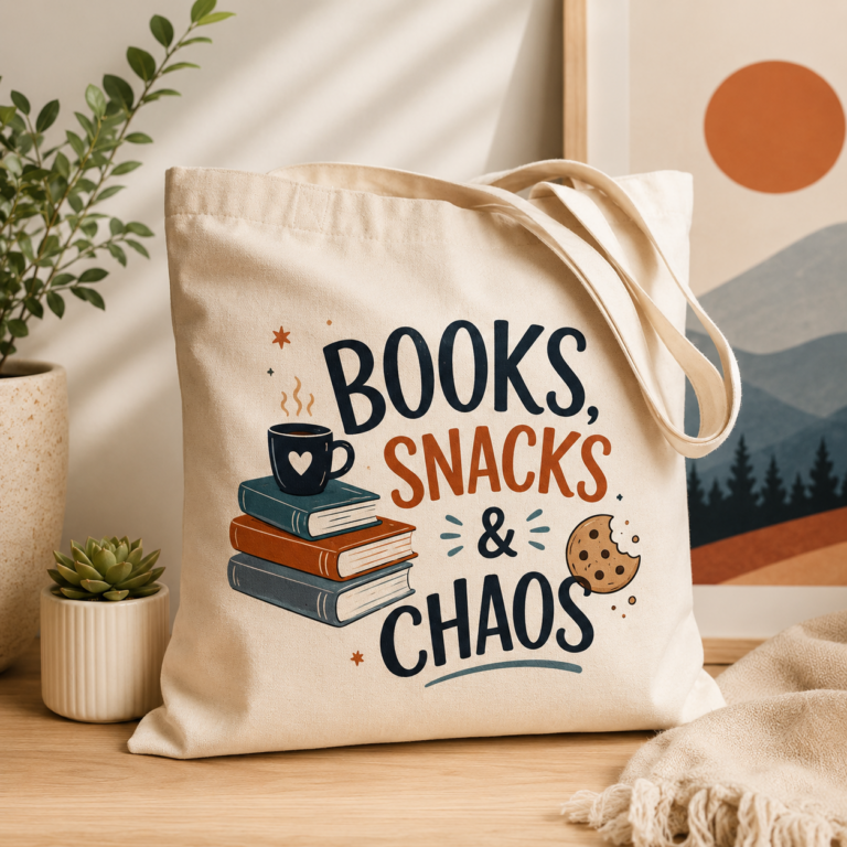 Books, Snacks & Chaos Tote Bag