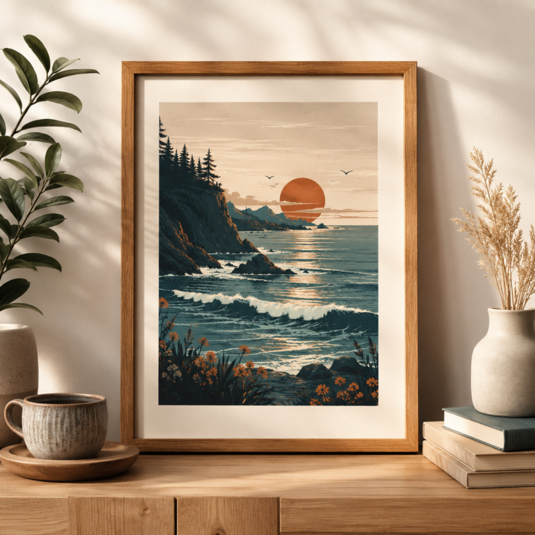 Coastal Ember Framed Art Print